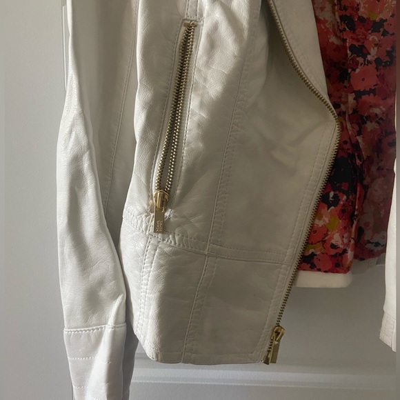 White Faux Leather Jacket - Picture 3 of 10
